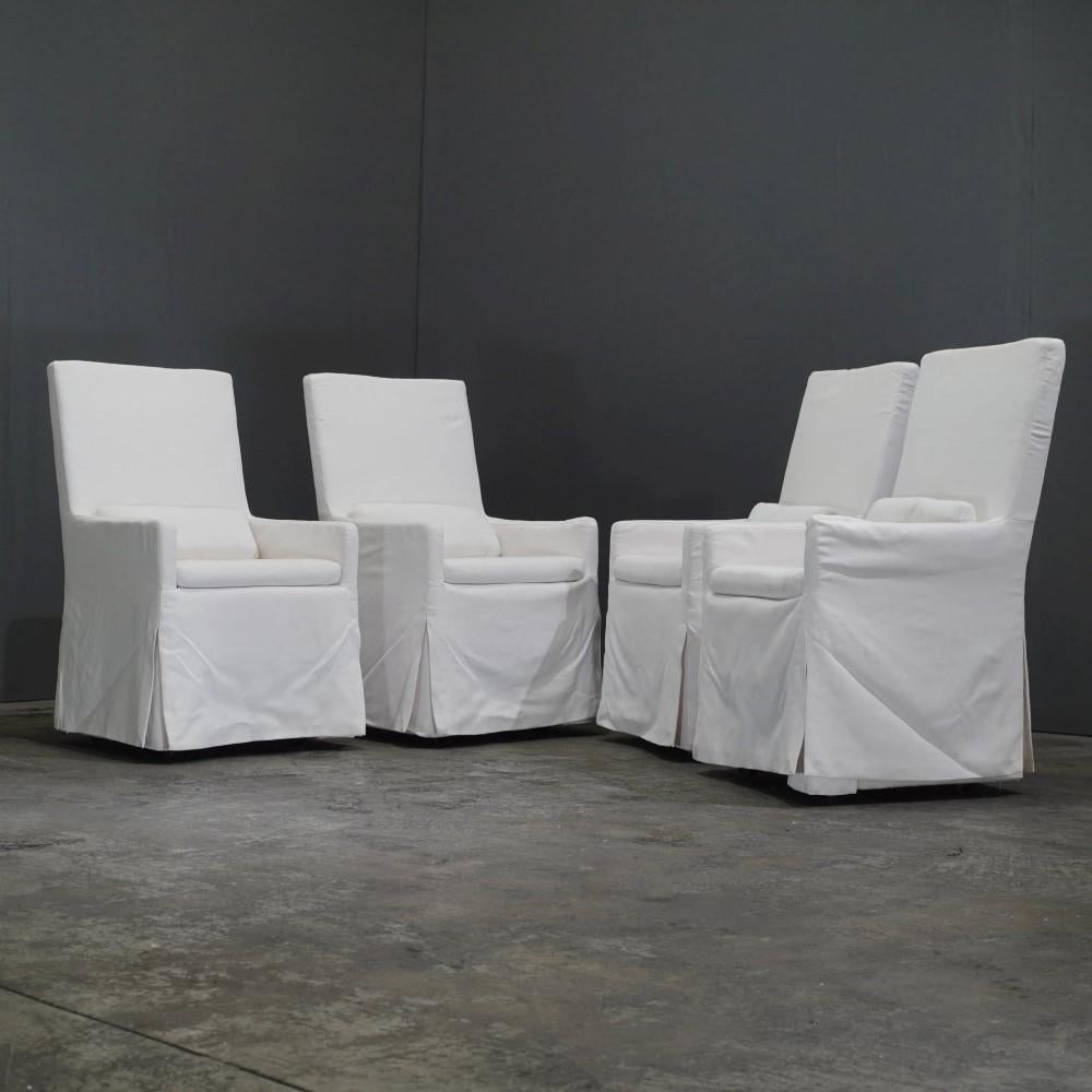Restoration Hardware Belgian Track Arm Slipcovered Dining Armchair 1