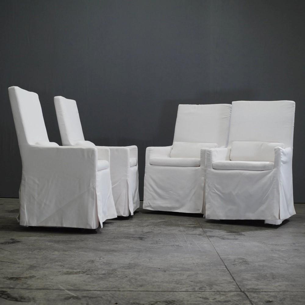 Restoration Hardware Belgian Track Arm Slipcovered Dining Armchair 2