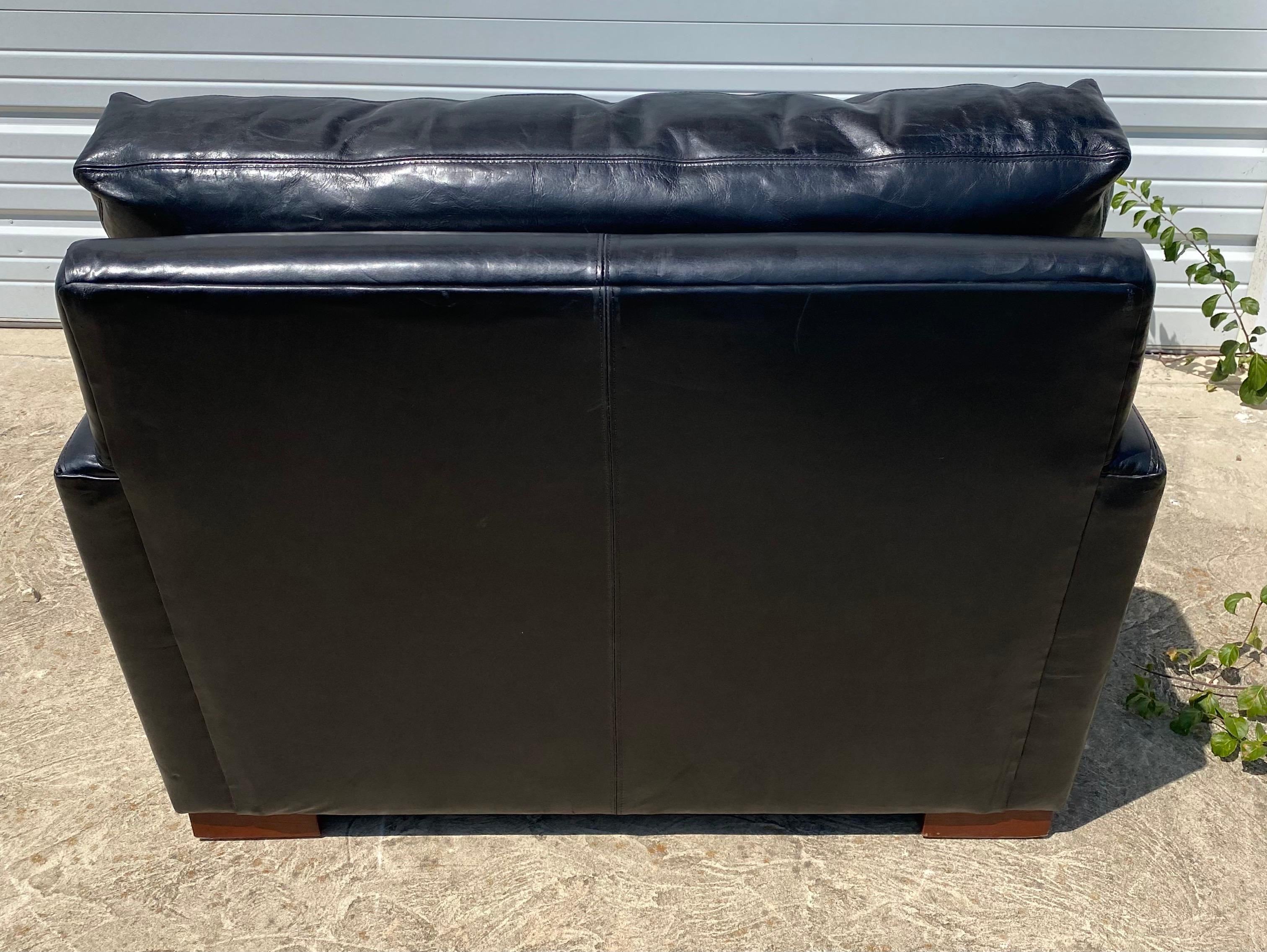 Restoration hardware black leather club chair 2