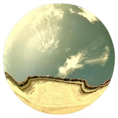 Restoration Hardware Boho Convex Polished Brass Metal Mirror