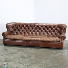 Restoration Hardware Churchill Leather Sofa with Nailheads