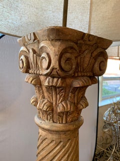 Restoration Hardware Corinthian Hand Carved Column Floor Lamps