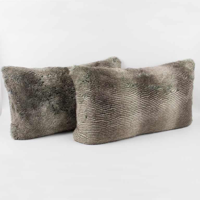 Restoration Hardware Faux Fur Throw Pillow, a Pair at 1stDibs