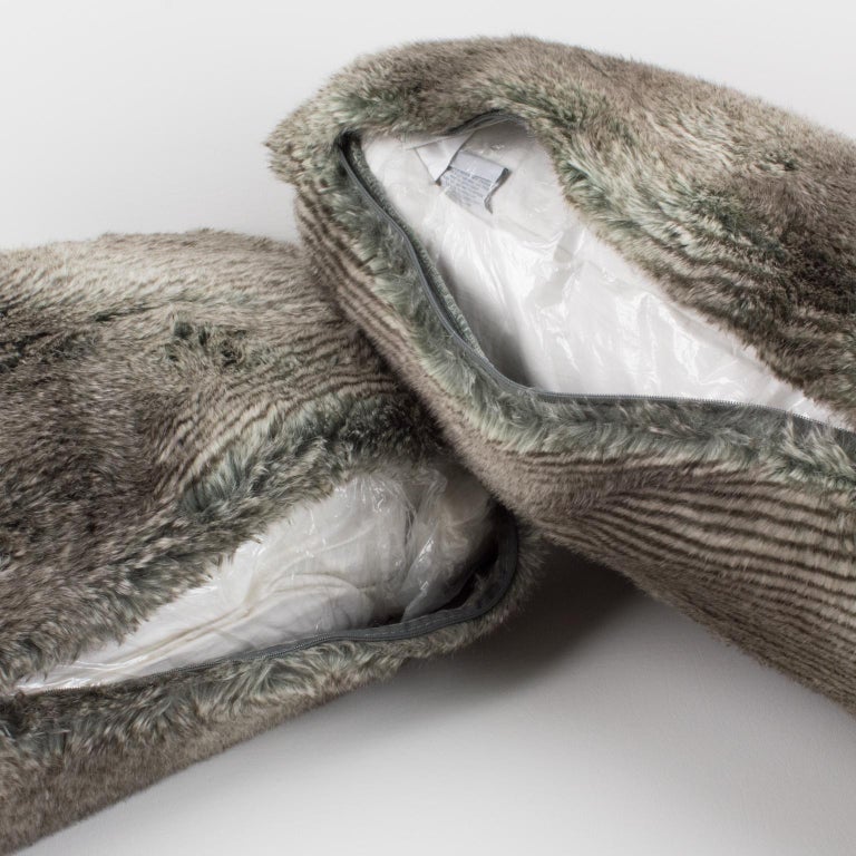 Restoration Hardware Faux Fur Throw Pillow, a Pair at 1stDibs