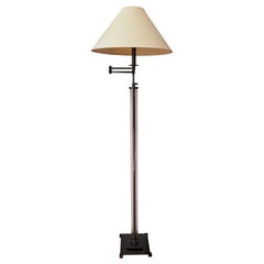 Restoration Hardware French Column Industrial Swing Arm Task Floor Lamp Bronze