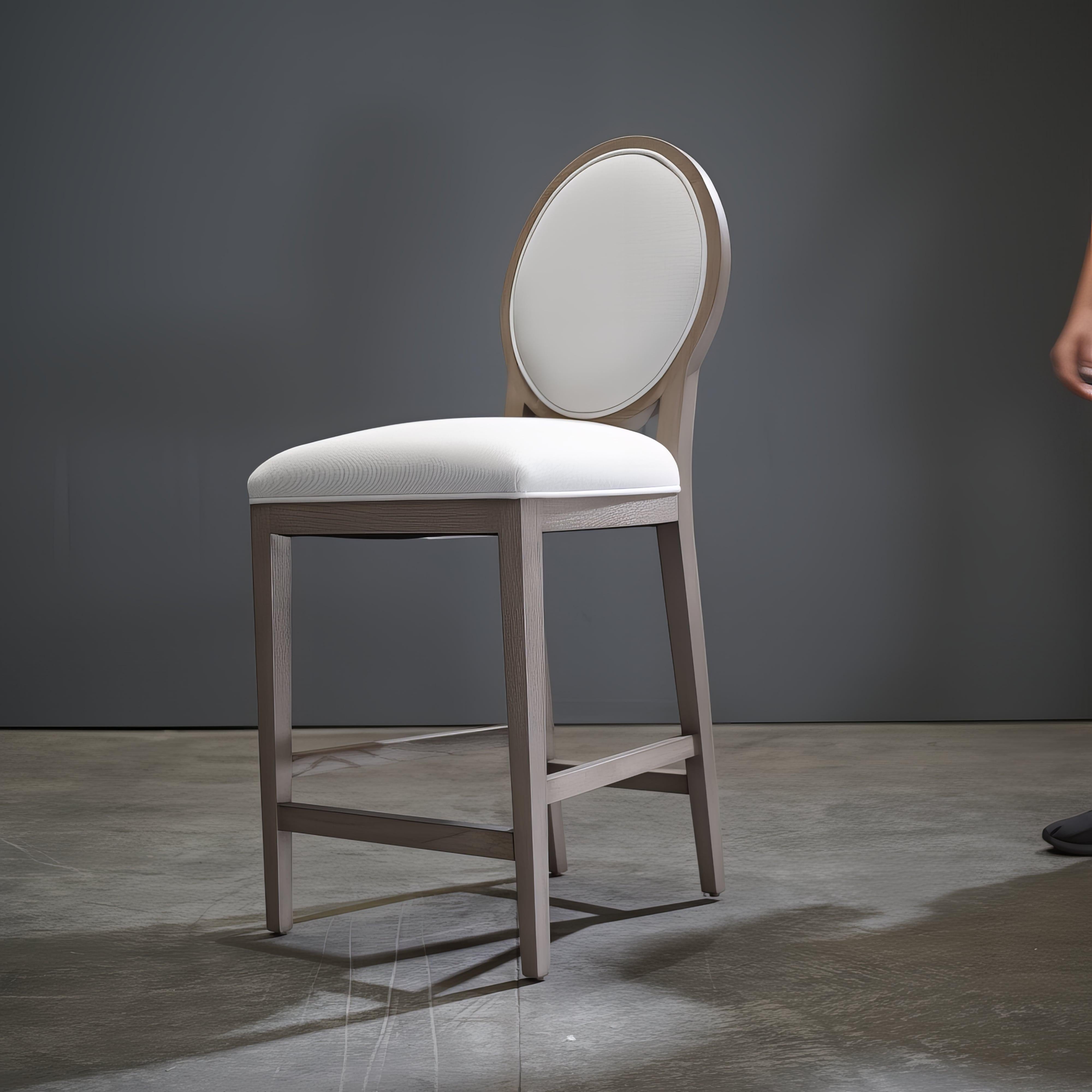 Restoration Hardware French Contemporary Round Fabric Counter Stool 4