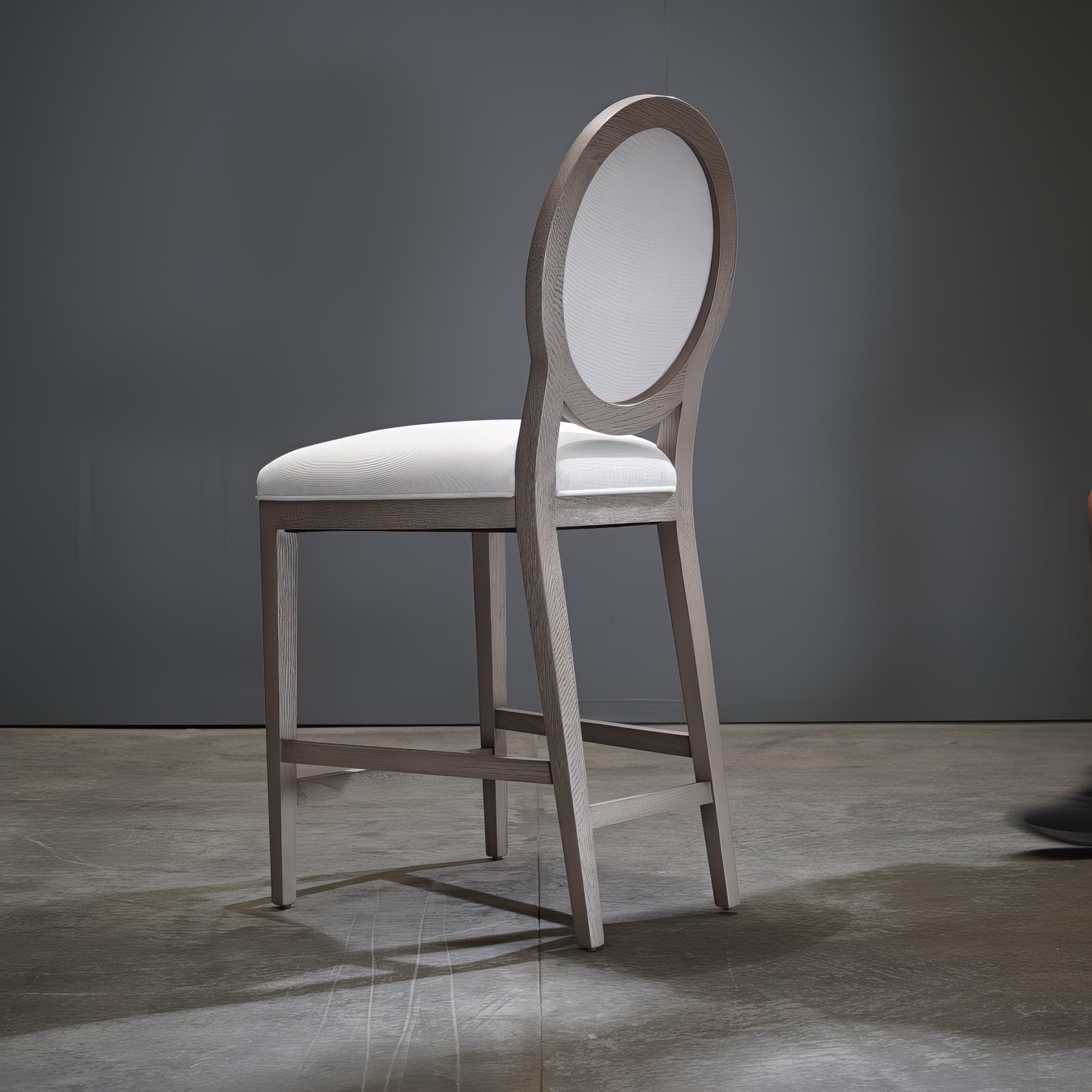 Restoration Hardware French Contemporary Round Fabric Counter Stool 6