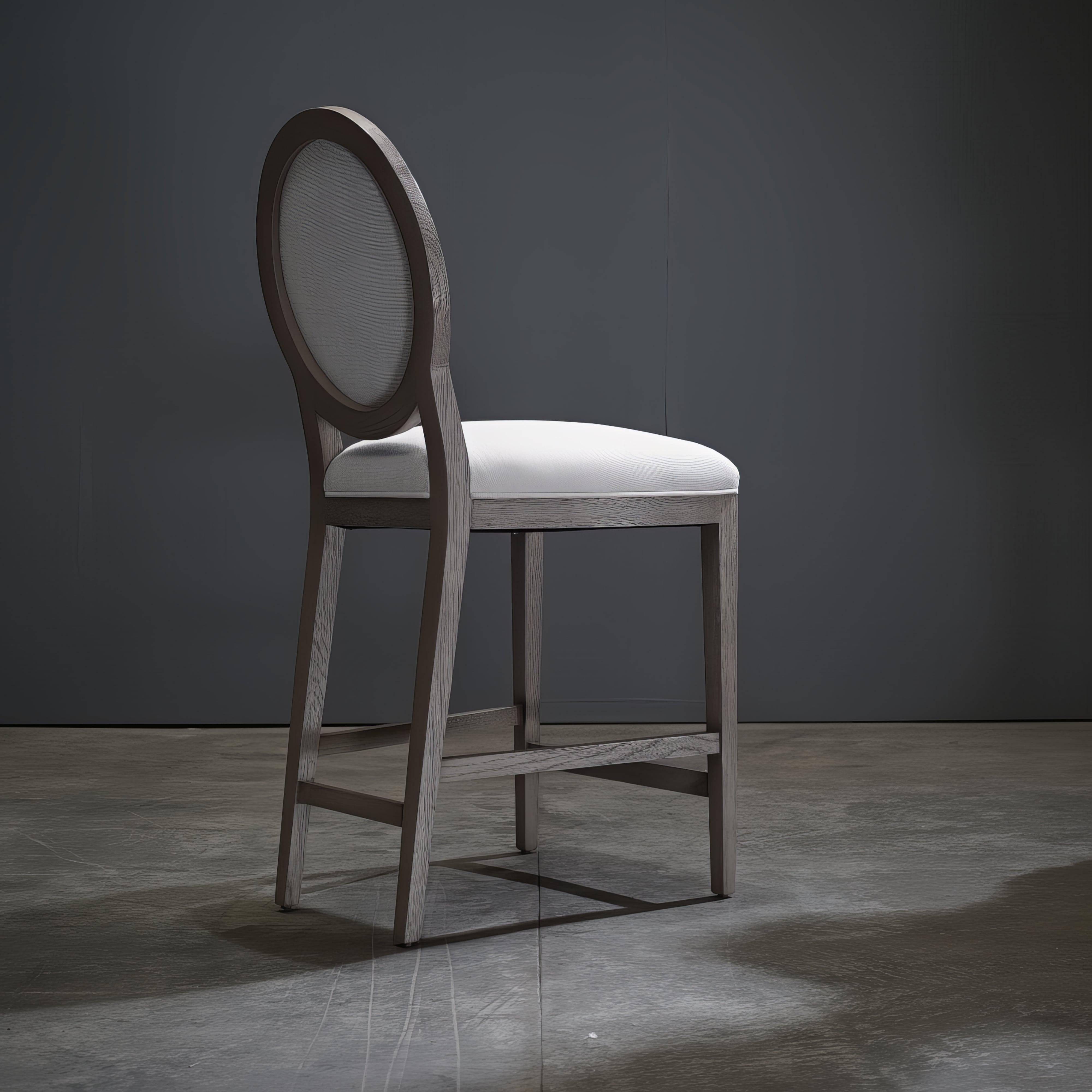 Restoration Hardware French Contemporary Round Fabric Counter Stool 9