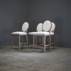 Restoration Hardware French Contemporary Round Fabric Counter Stool