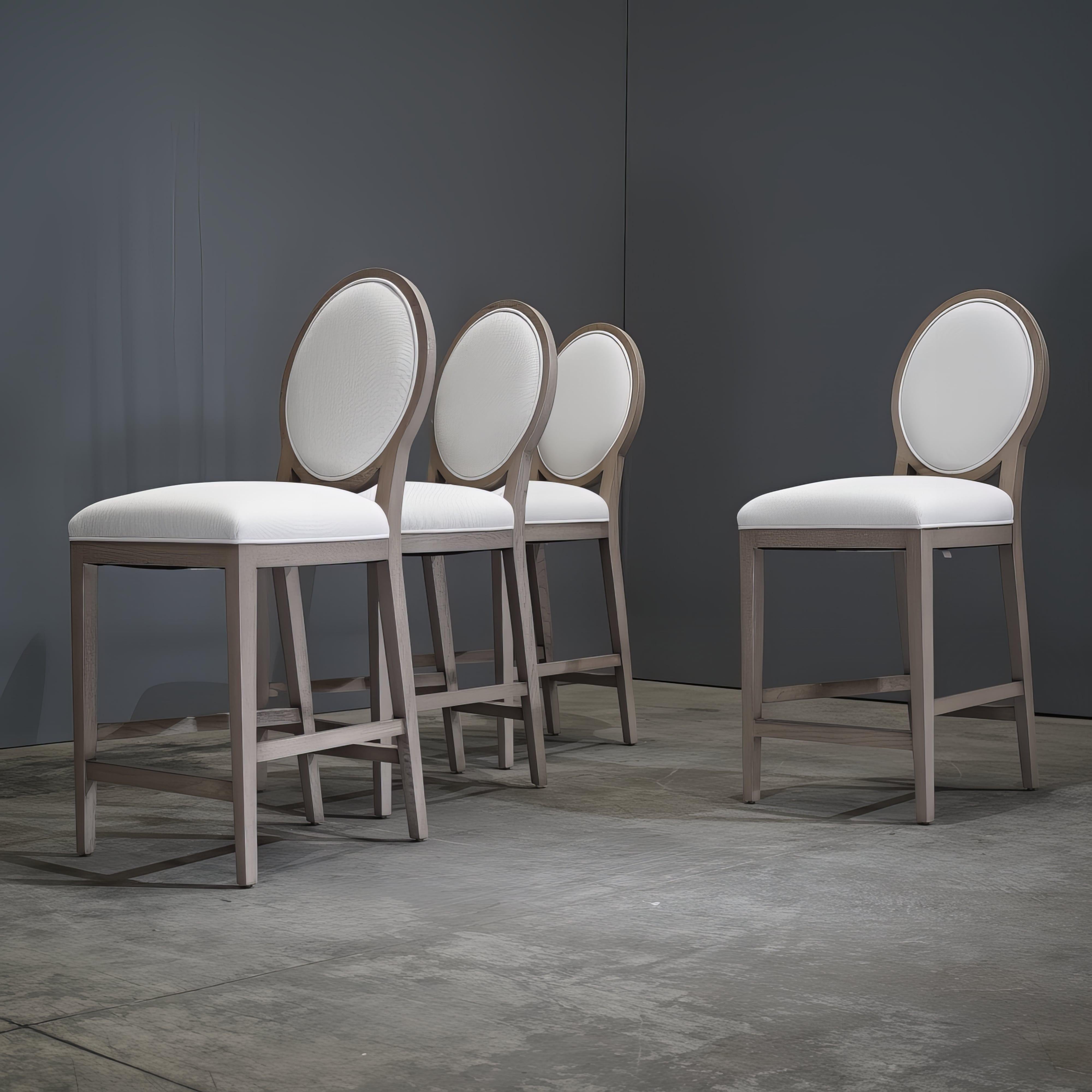 Restoration Hardware French Contemporary Round Fabric Counter Stool 2