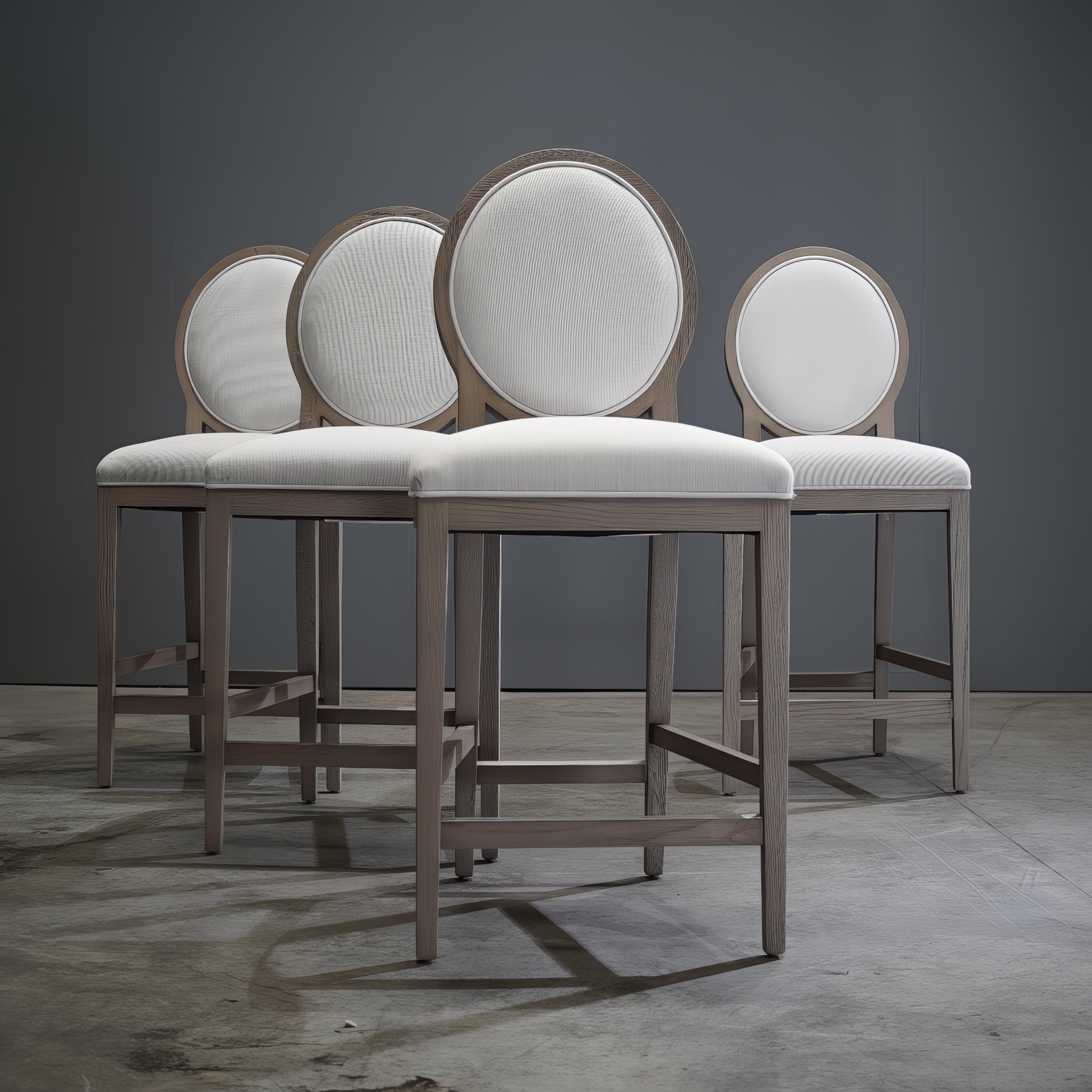 Restoration Hardware French Contemporary Round Fabric Counter Stool 3