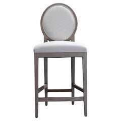 Restoration Hardware French Contemporary Round Fabric Counter Stool