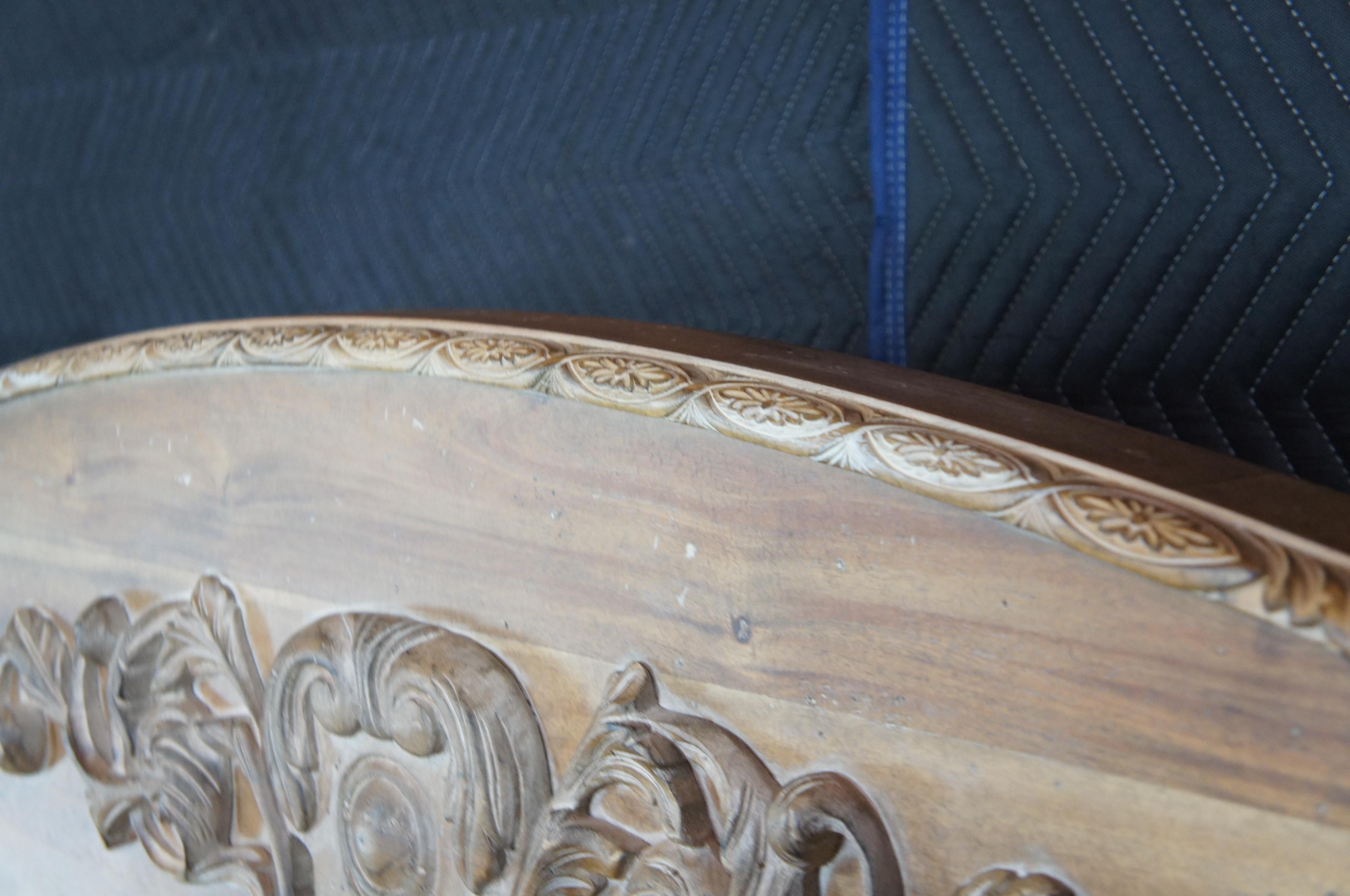Restoration Hardware French Empire Carved King Size Panel Bed Sandblasted 3