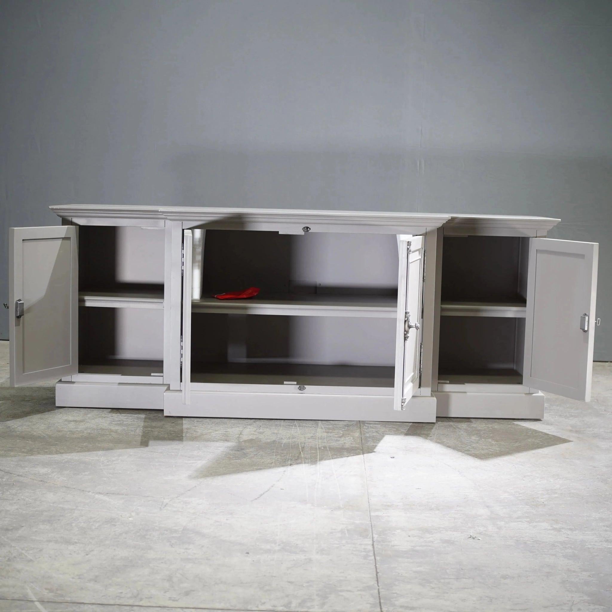 American Restoration Hardware French Panel Grey Media Sideboard by Luay Al-Rawi