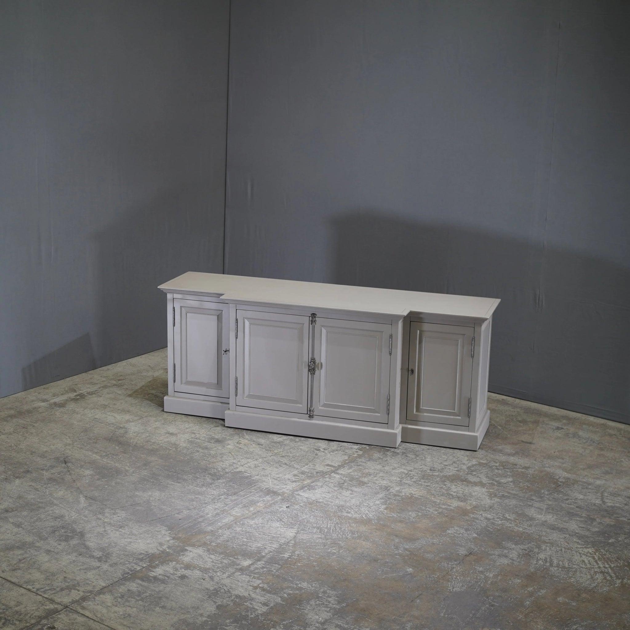 Restoration Hardware French Panel Grey Media Sideboard by Luay Al-Rawi In Good Condition In Basildon, London
