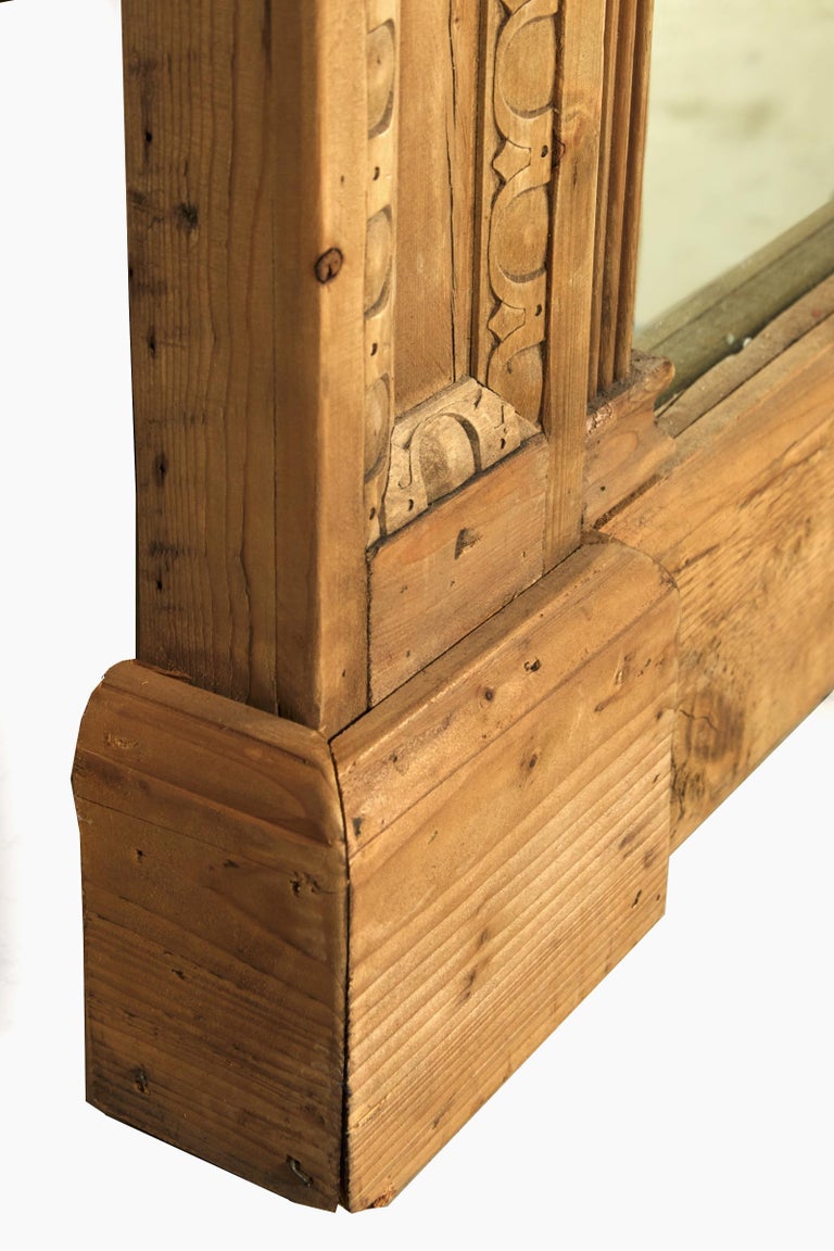 Restoration Hardware Hand Carved Entablature Leaner Mirror at 1stDibs