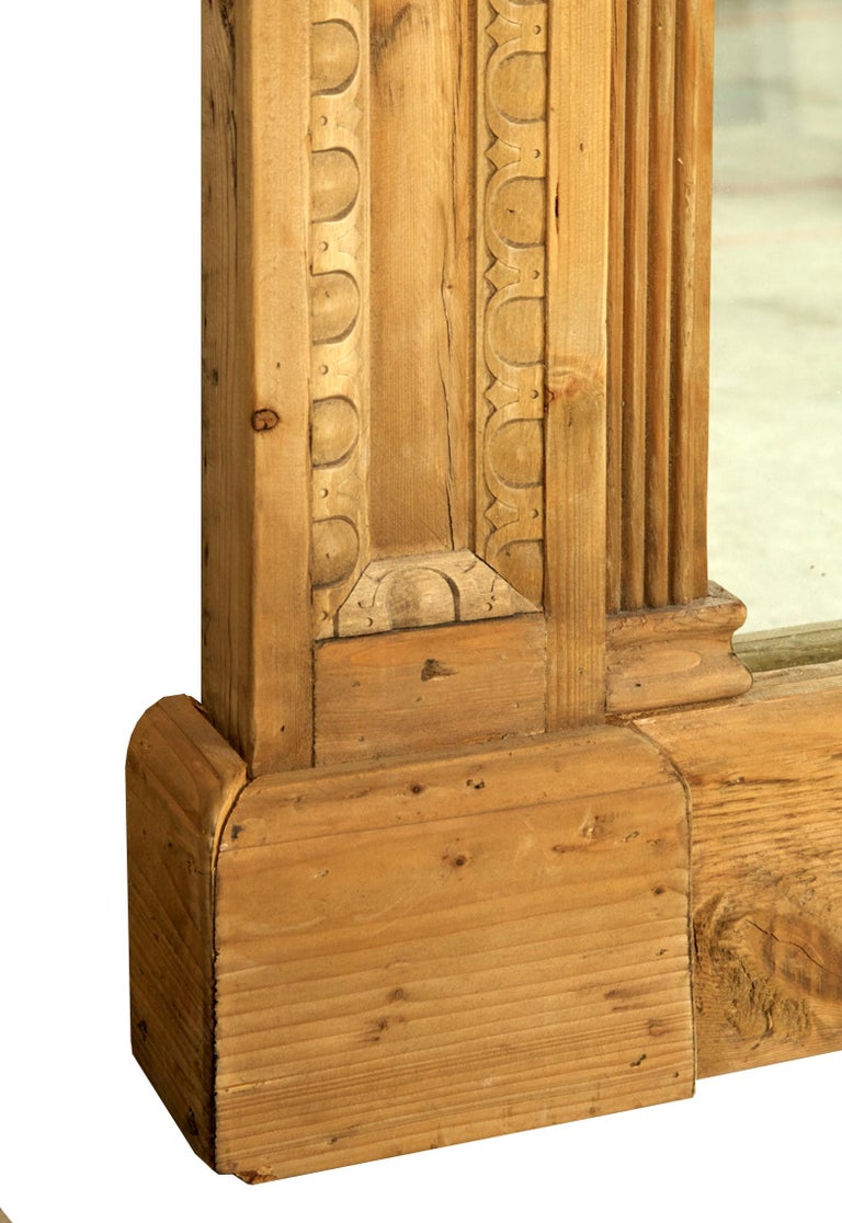 Restoration Hardware Hand Carved Entablature Leaner Mirror at 1stDibs
