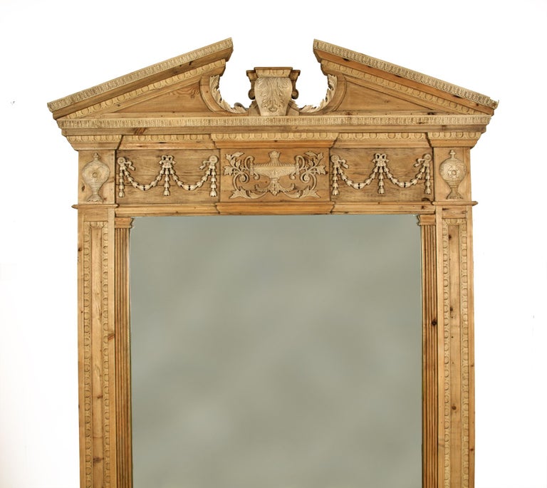Restoration Hardware Hand Carved Entablature Leaner Mirror at 1stDibs