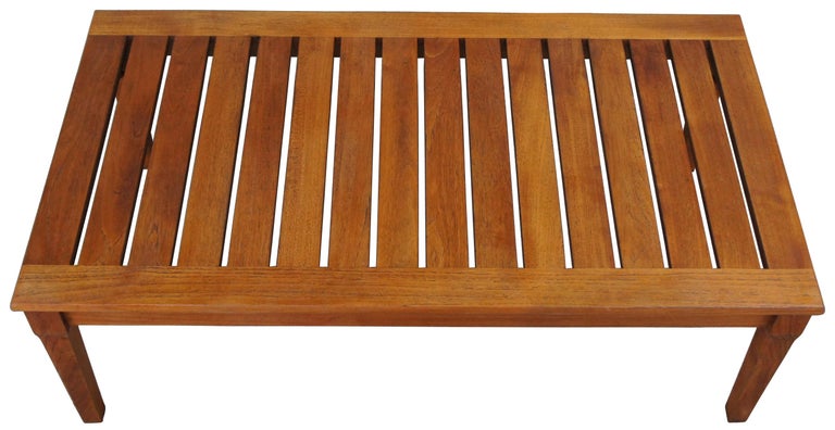 Restoration Hardware Indoor Outdoor Slatted Patio Coffee Cocktail Table ...