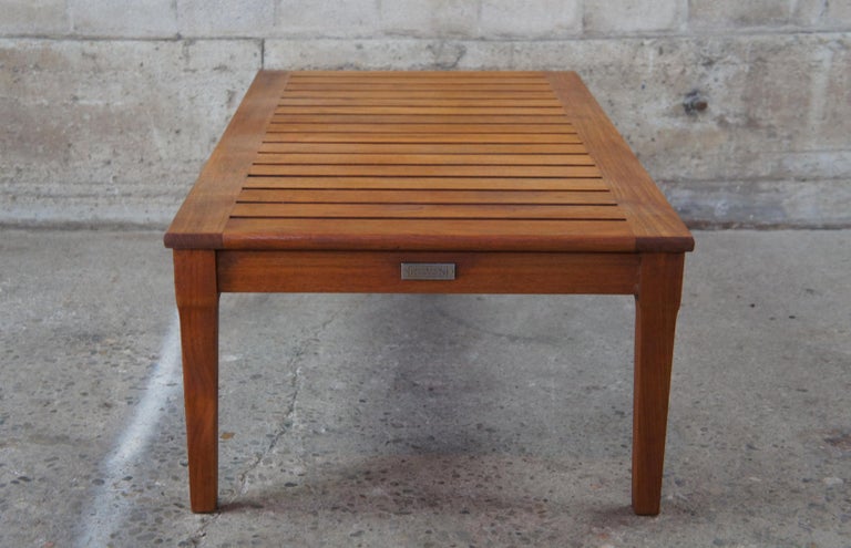 Restoration Hardware Indoor Outdoor Slatted Patio Coffee Cocktail Table ...