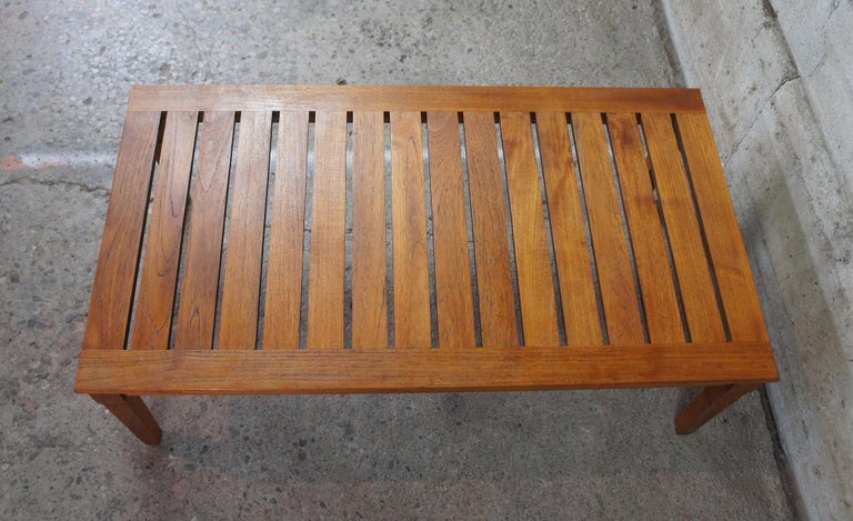 Restoration Hardware Indoor Outdoor Slatted Patio Coffee Cocktail Table ...