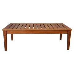 Restoration Hardware Indoor Outdoor Slatted Patio Coffee Cocktail Table