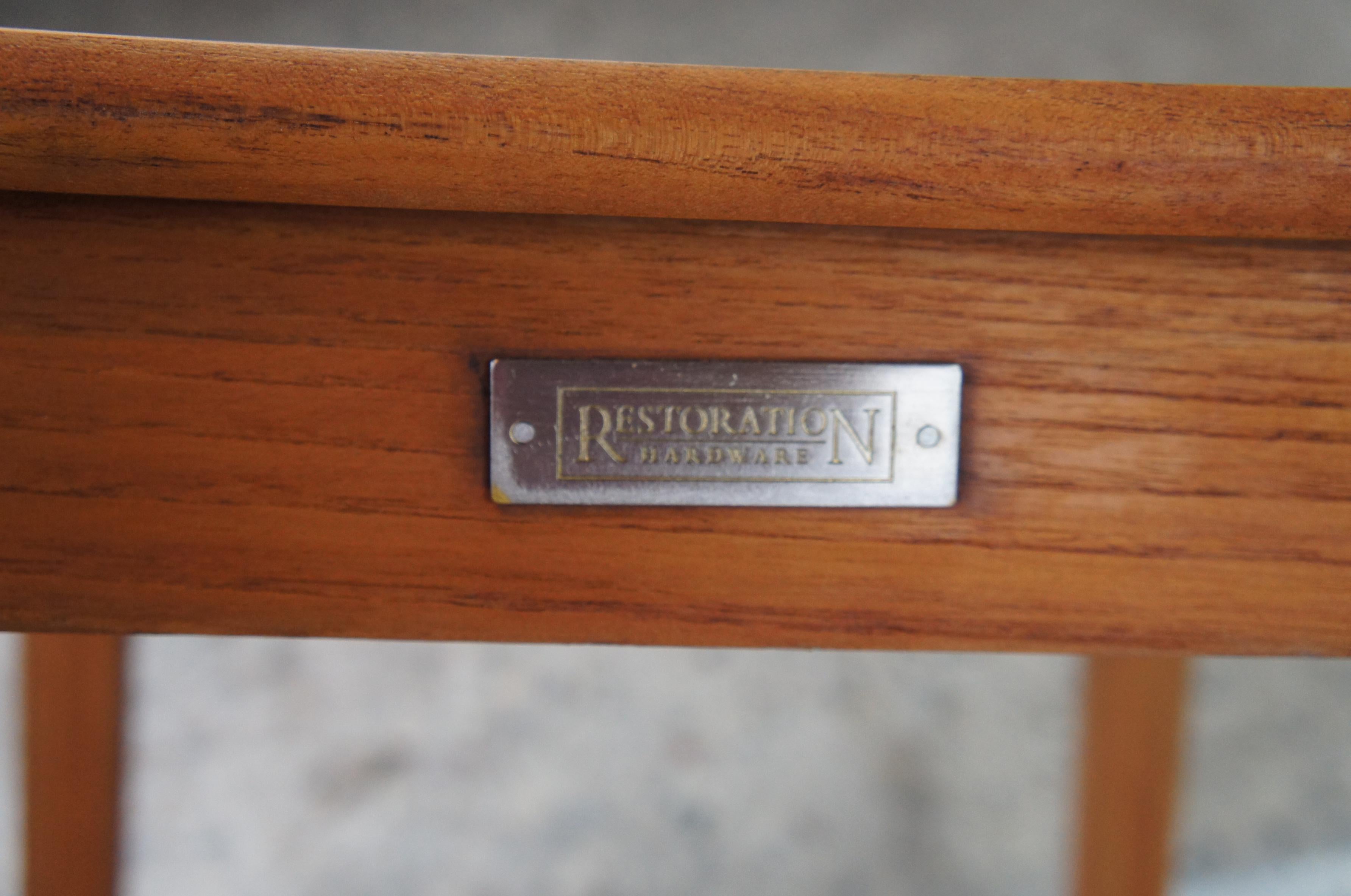 Hardwood Restoration Hardware Indoor Outdoor Slatted Patio Side End Accent Table