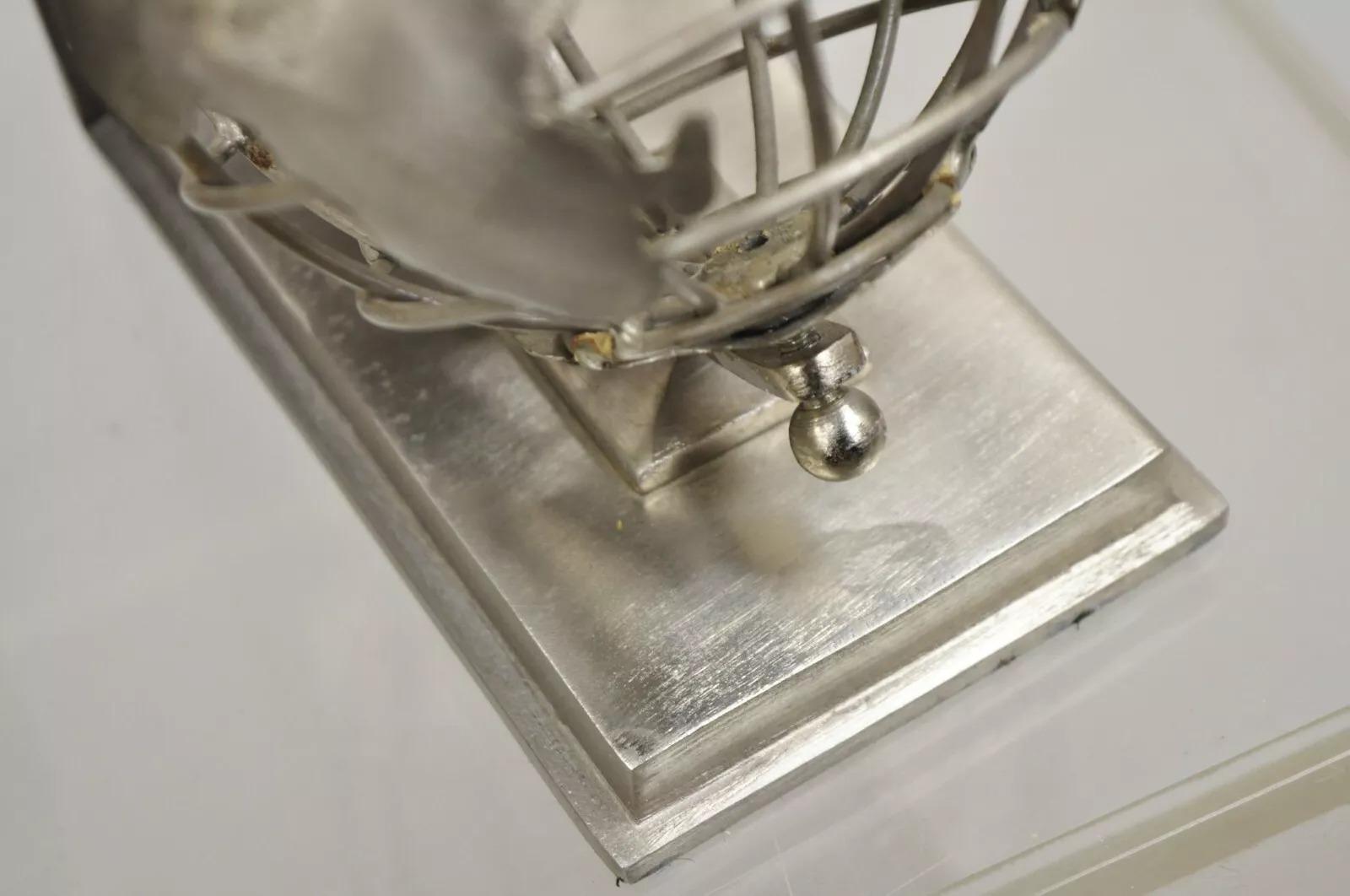 Restoration Hardware Industrial Modern Metal Spinning Globe Bookends - a Pair For Sale 2