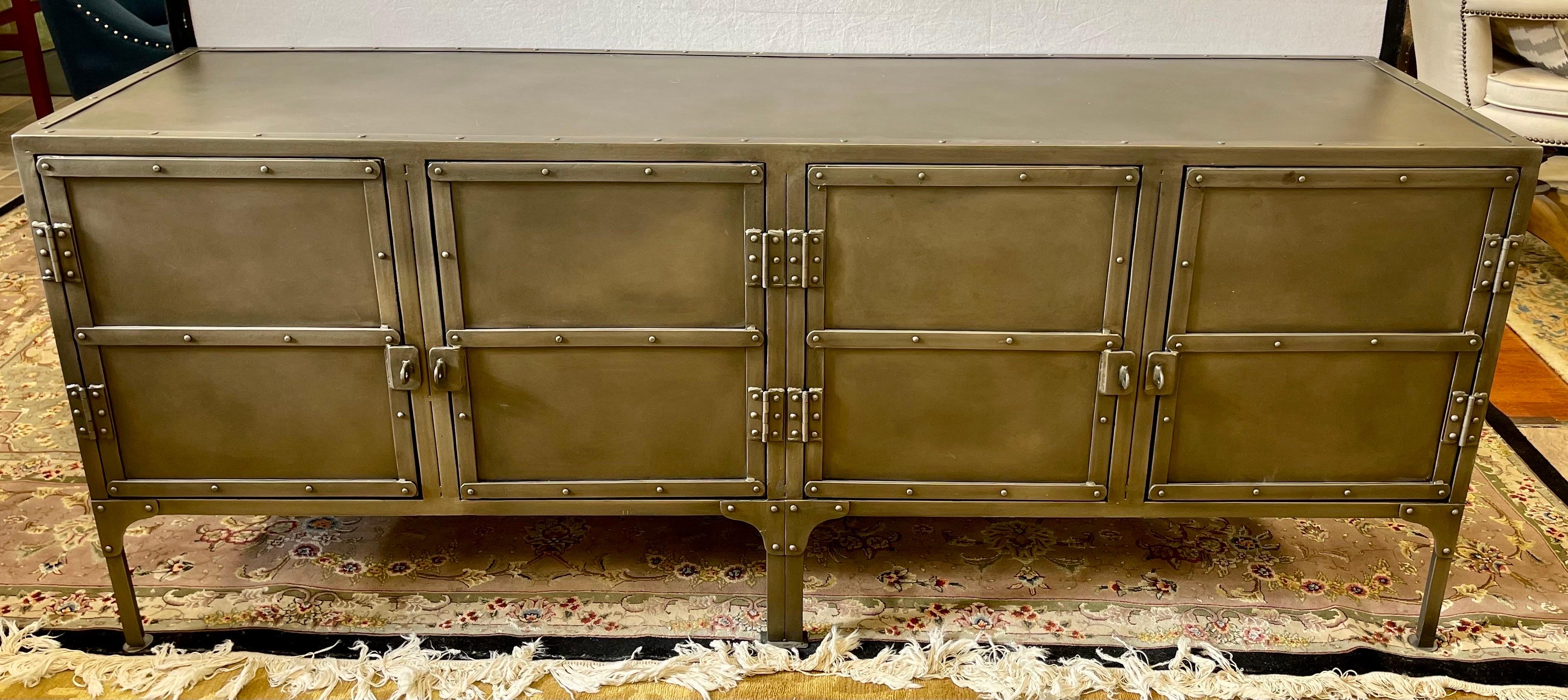 Restoration Hardware Industrial Style Metal Cabinet Sideboard Credenza 1
