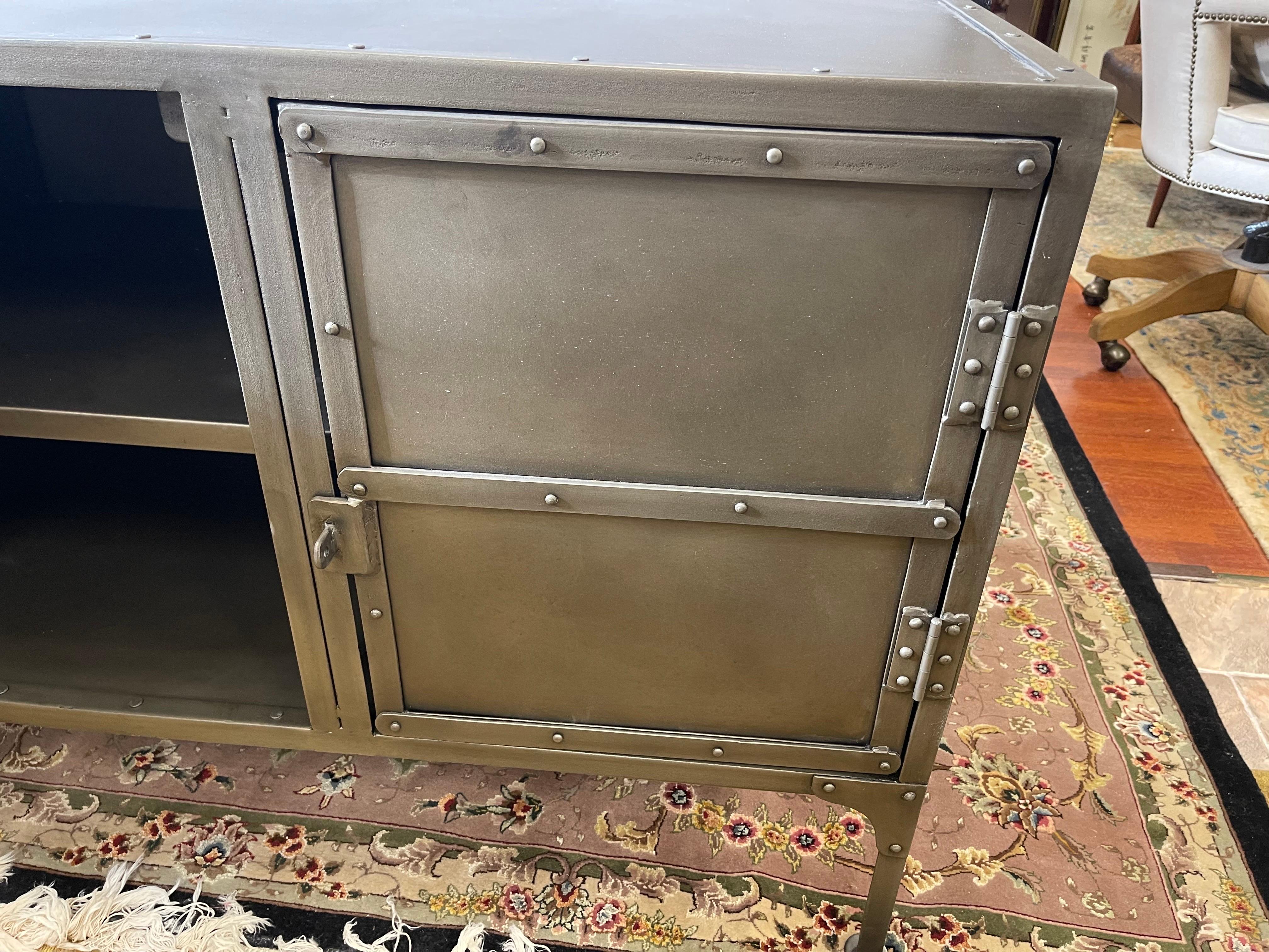 Restoration Hardware Industrial Style Metal Cabinet Sideboard Credenza 4