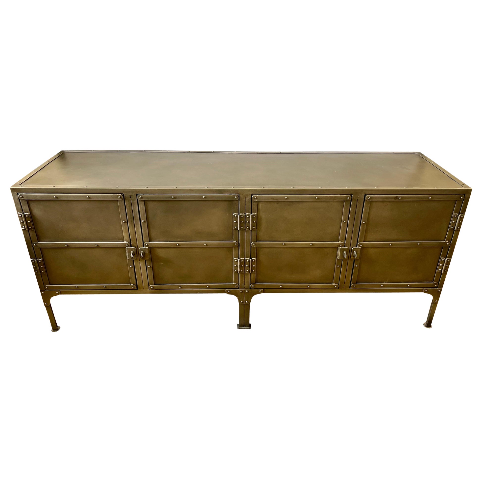 Restoration Hardware Industrial Style Metal Cabinet Sideboard Credenza