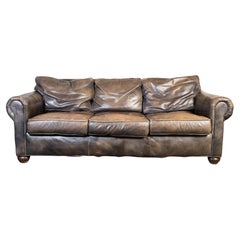 Used Restoration Hardware 'Lancaster' Distressed Leather Sofa