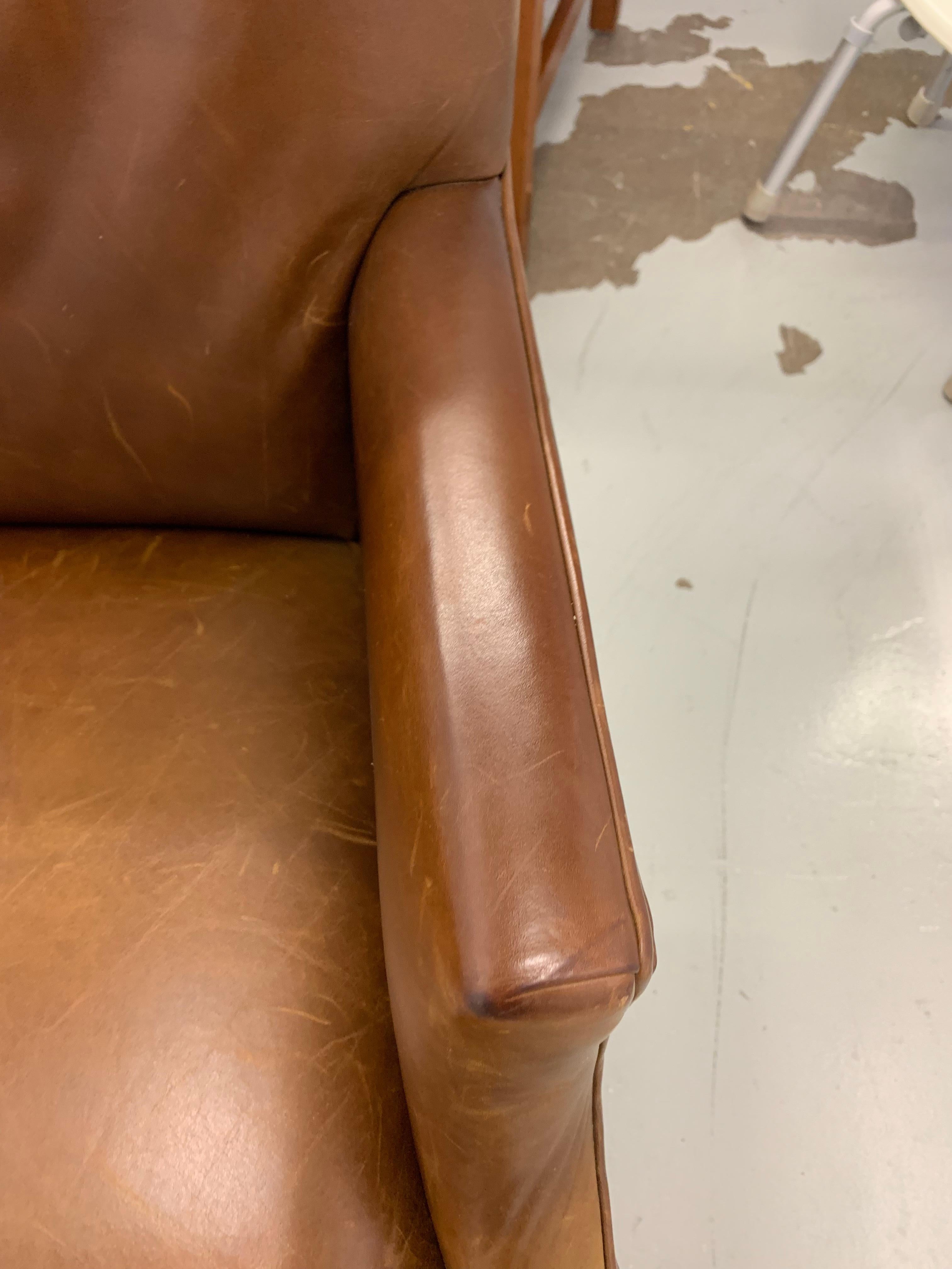 Restoration Hardware Leather 5 Star Armchair, Adjustable For Sale 2