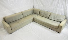 Restoration Hardware Linen 2-Piece Sectional Sofa, Modern RH Corner Couch