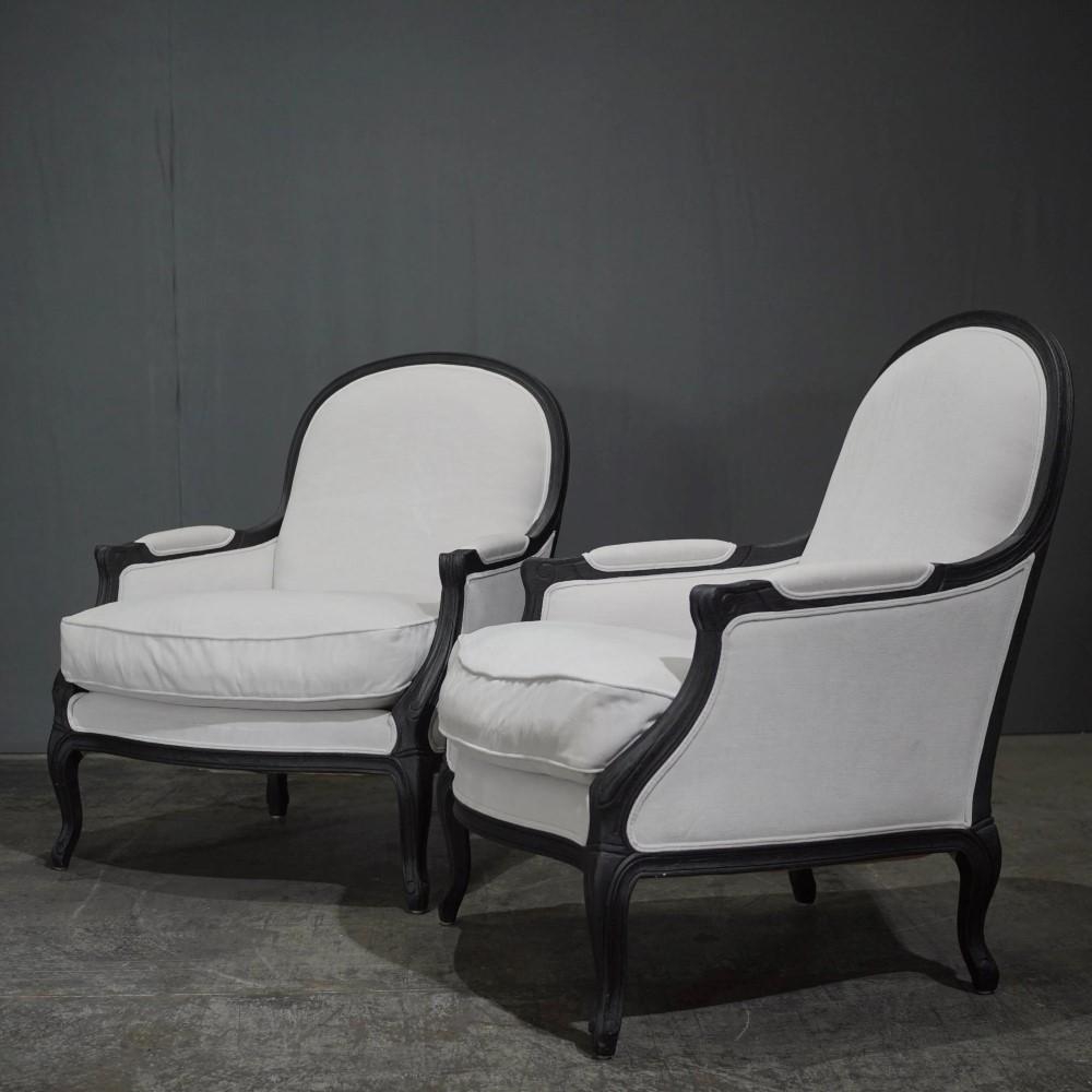 Louis XV Restoration Hardware Lyon Chair with Fabric Padding
