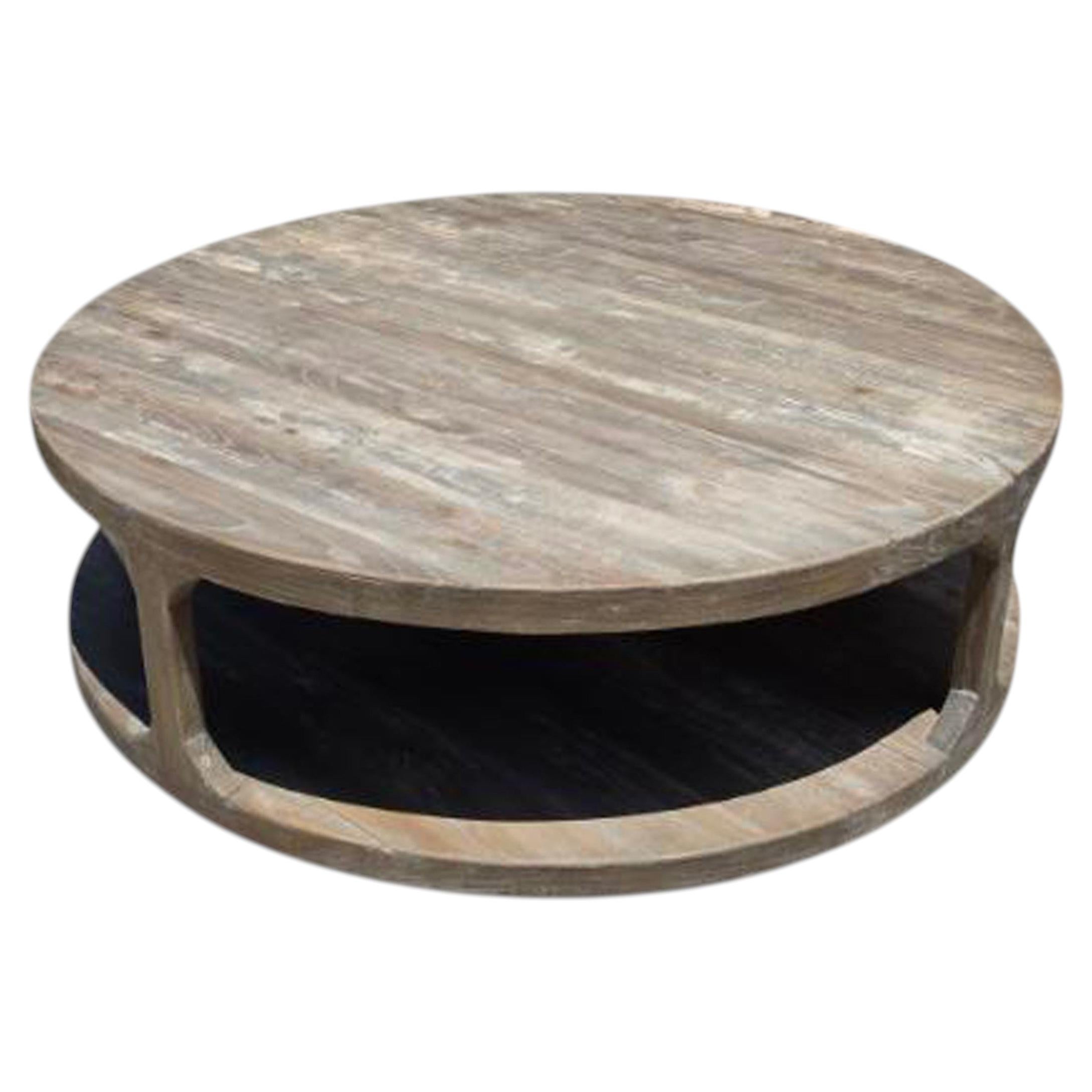 Restoration Hardware Martens Coffee Table 55" Round For Sale
