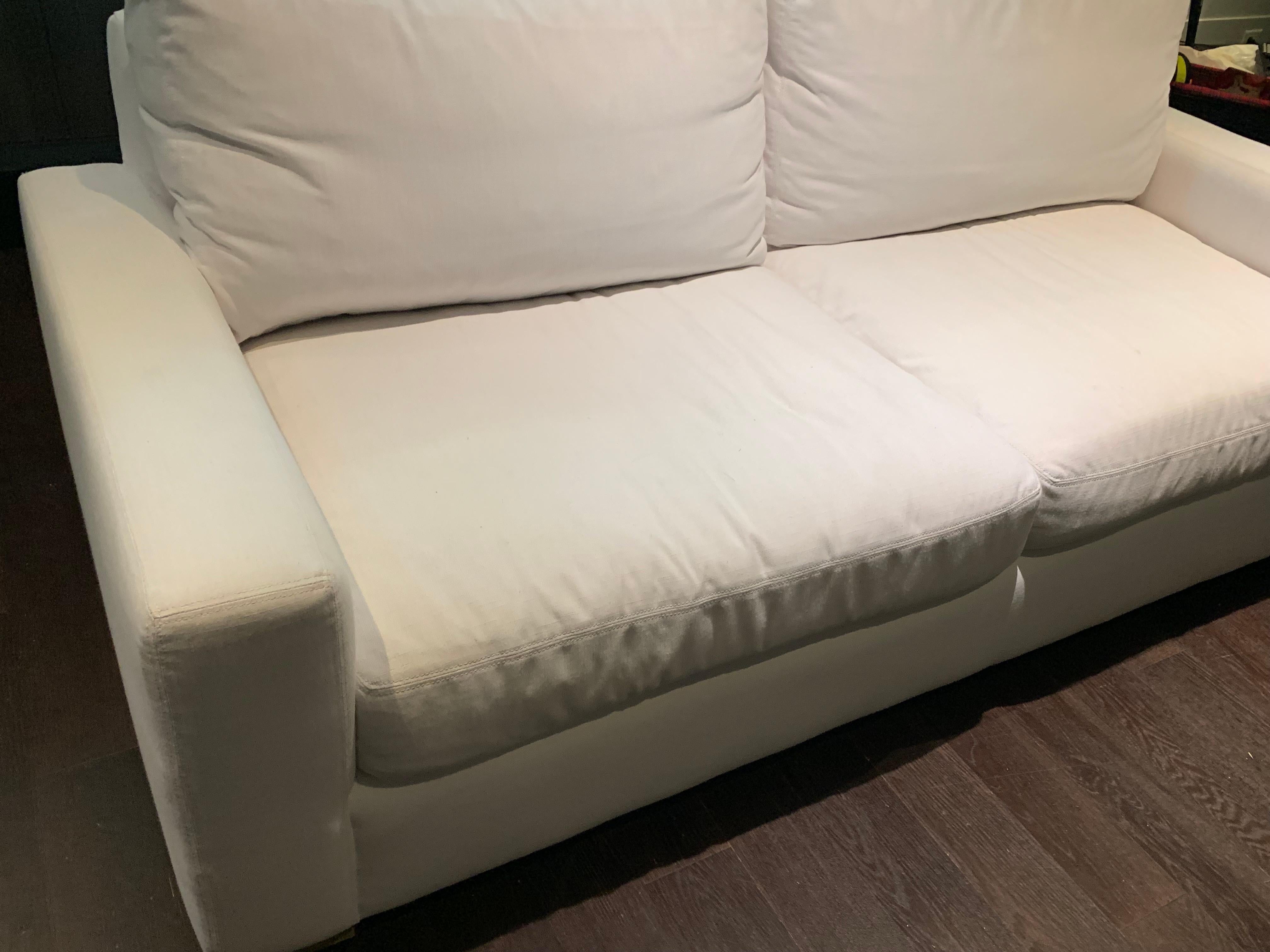 American Restoration Hardware Maxwell Sofa in White Linen Slipcover