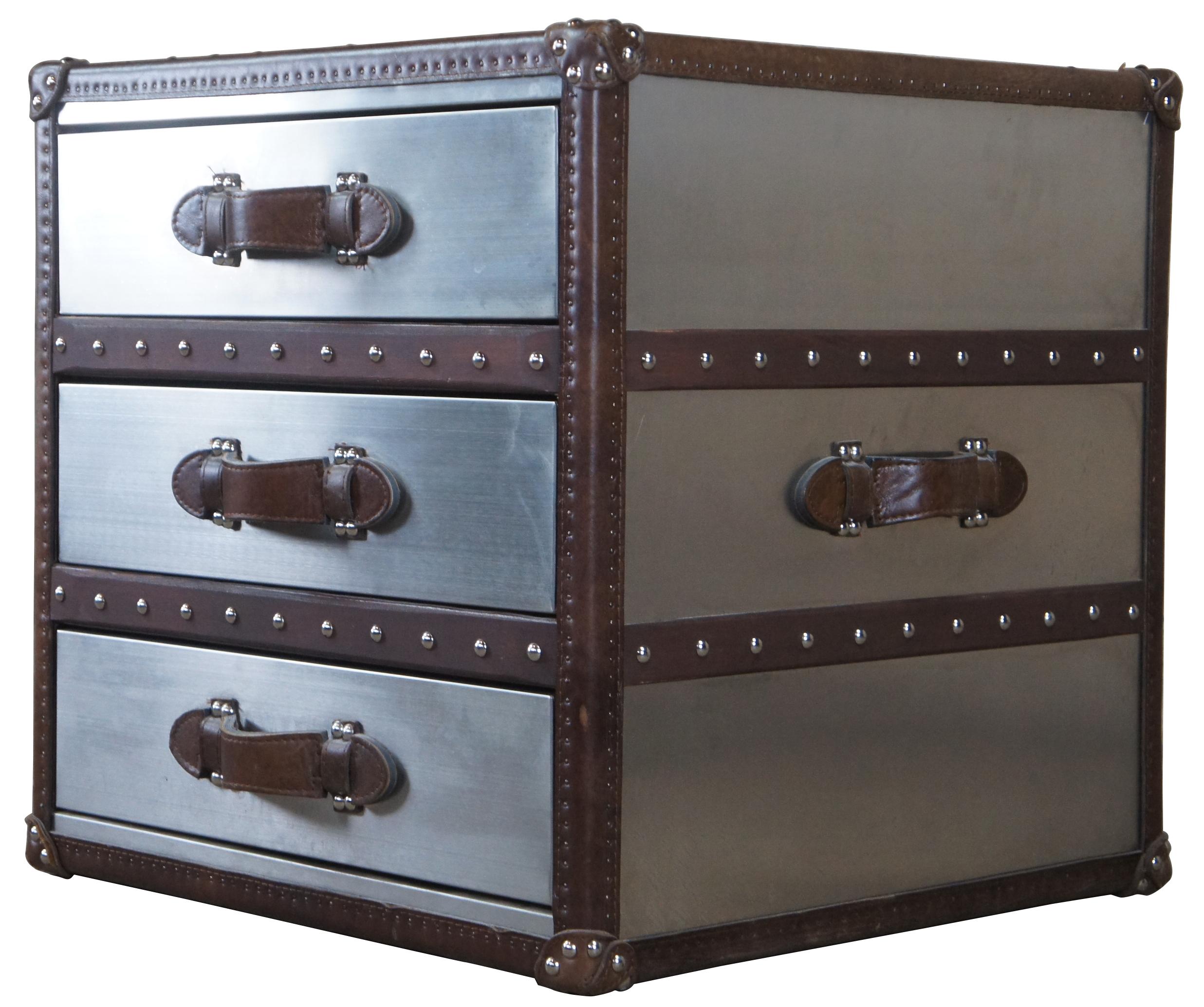 trunk end table with drawers