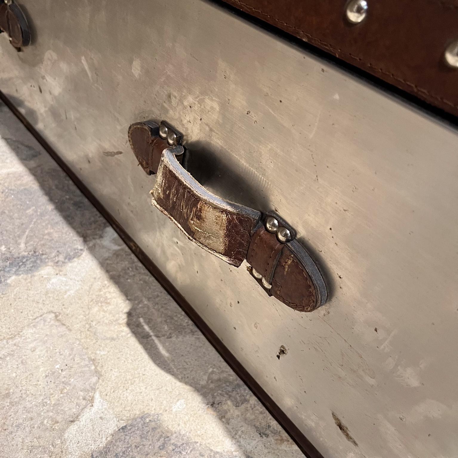 Restoration Hardware Mayfair Steamer Trunk Coffee Table Steel and Leather 2