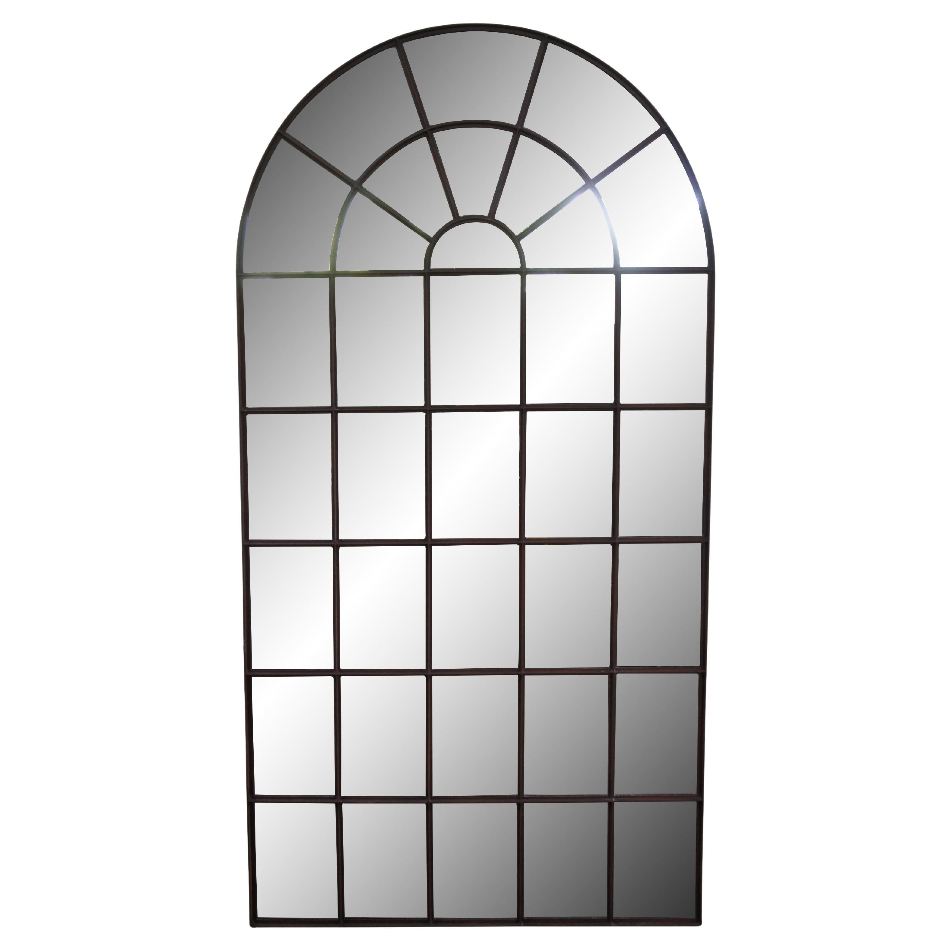 Restoration Hardware Monumental Palladian Leaner Rustic Iron Glass Mirror