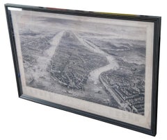 Restoration Hardware Old Manhattan New York 1867 Panoramic Etched Map