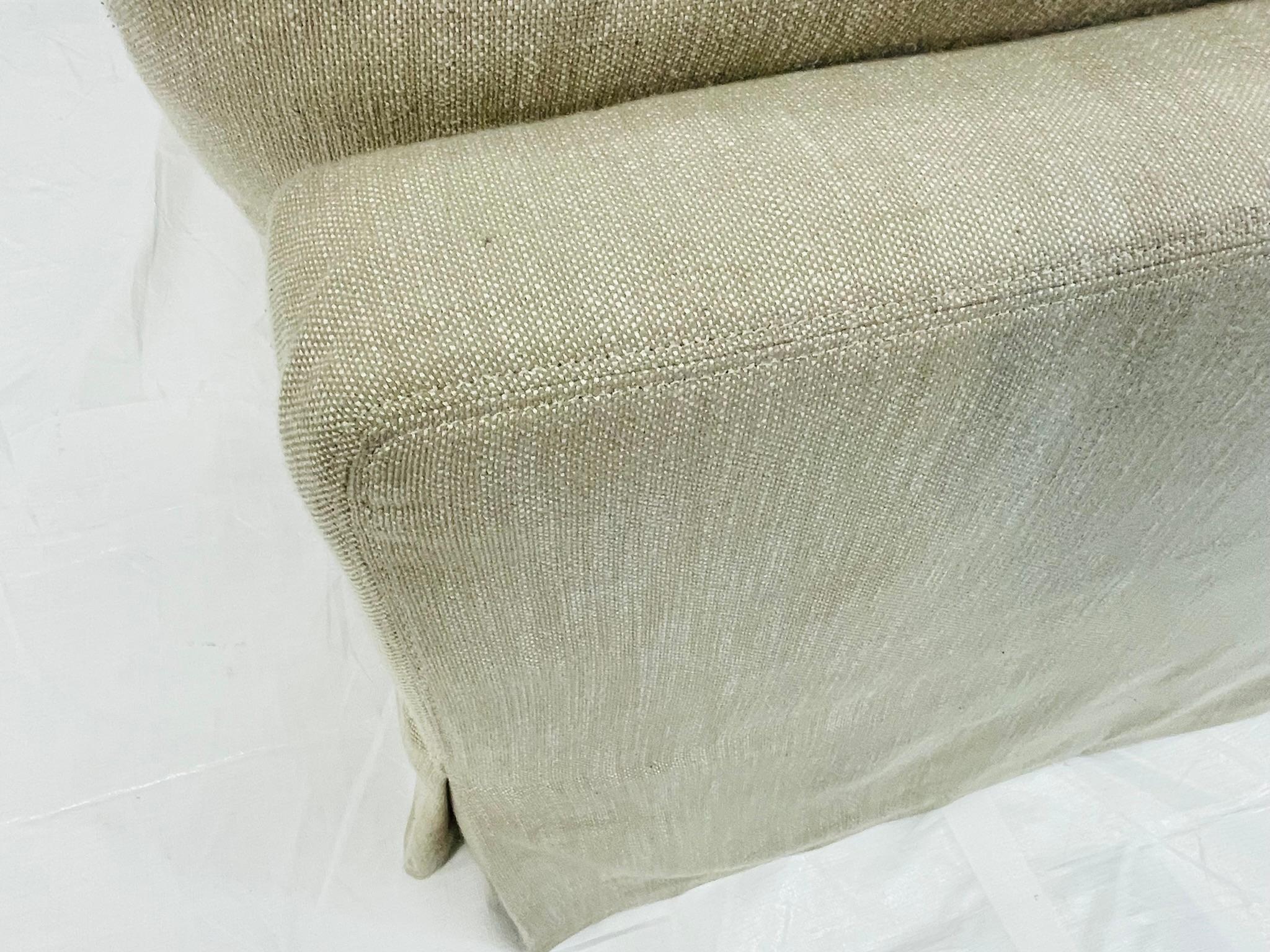 Canapé surdimensionné en lin de Restoration Hardware dans un ton sable neutre en vente 5