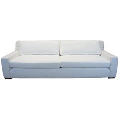 Restoration Hardware Parisian Linen Upholstered Track Arm Sofa Couch