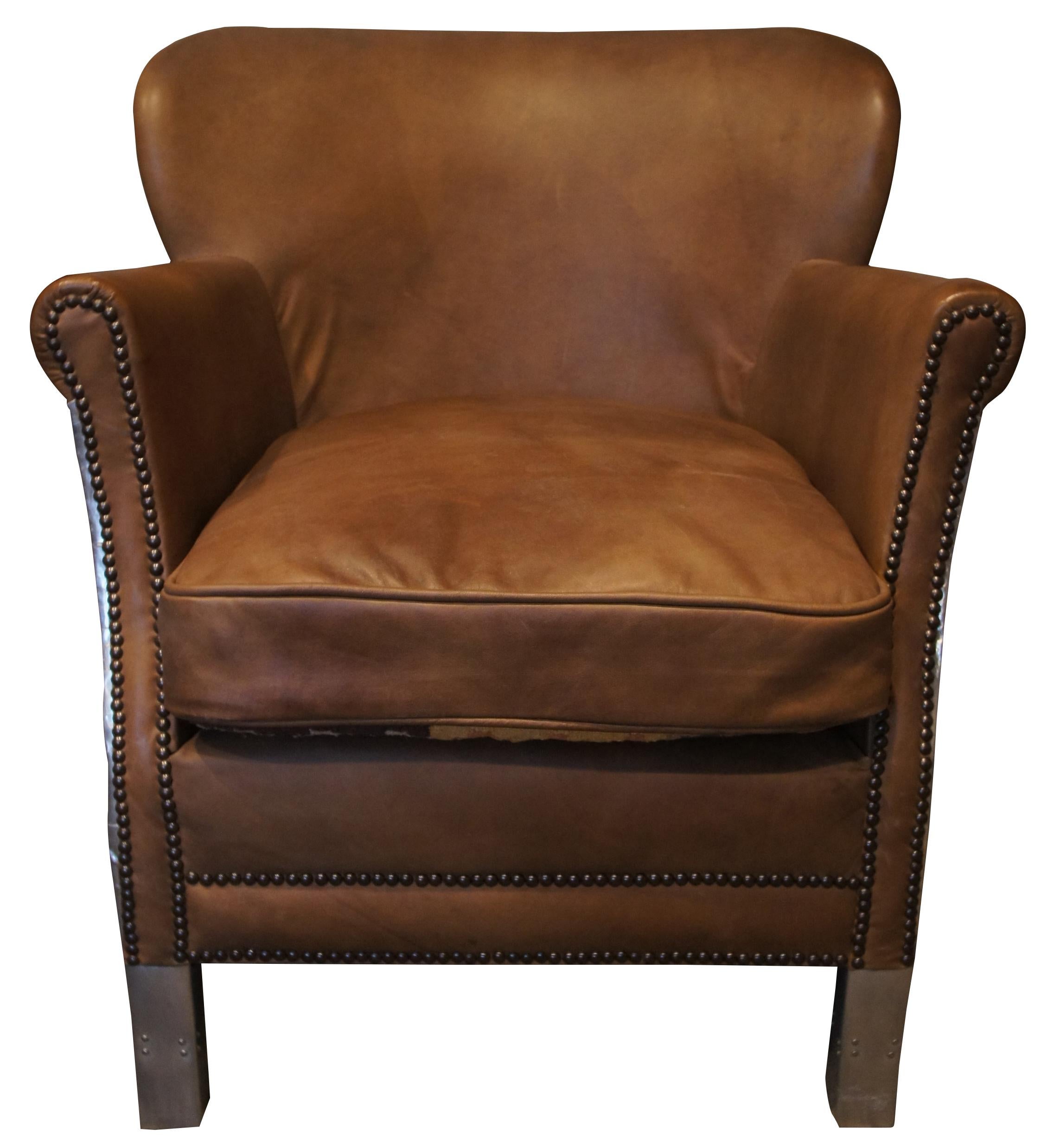 Restoration Hardware Leather Wingback Chair, Restoration Hardware Leather Chair Used
