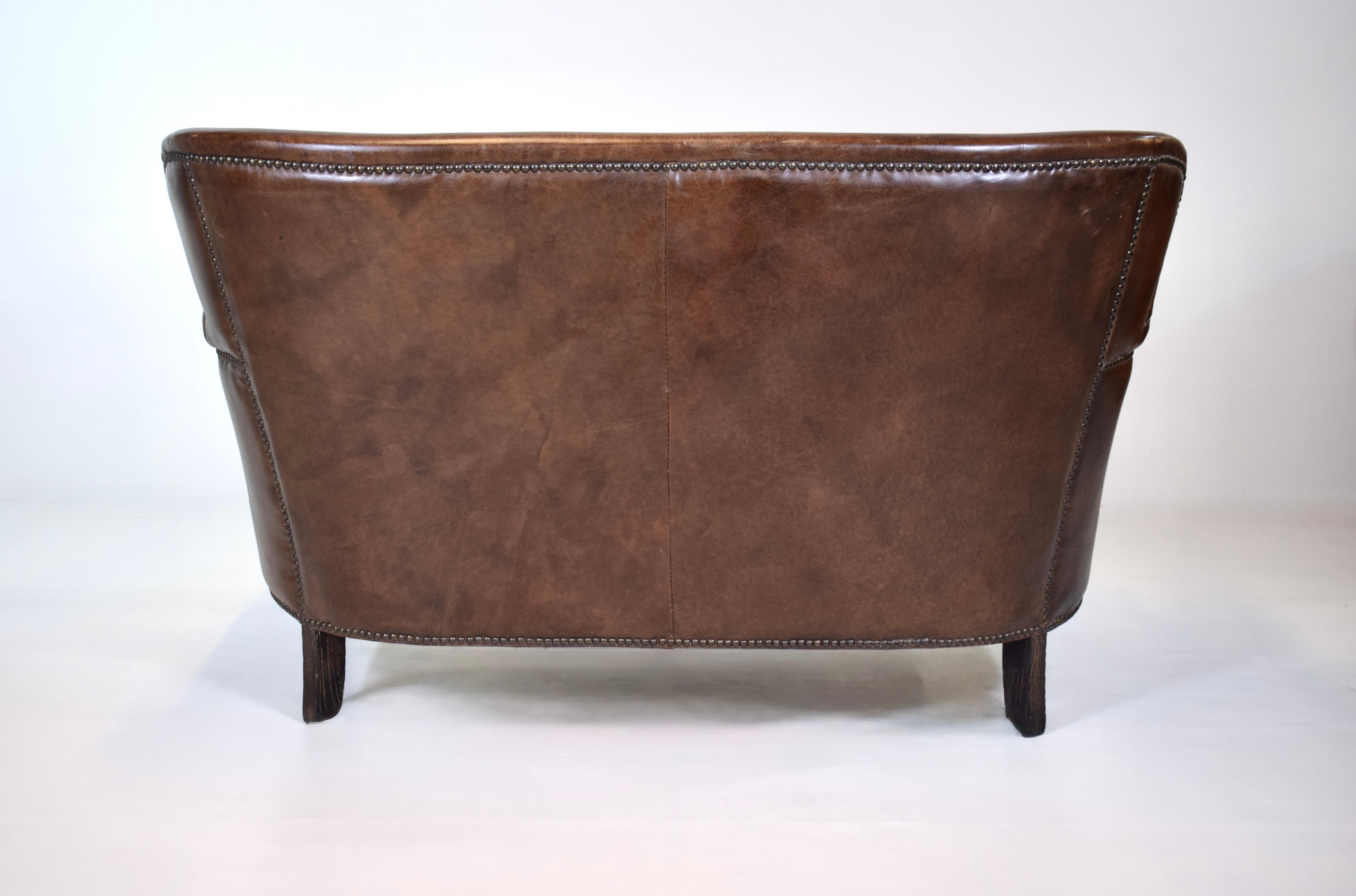 Restoration Hardware Professor's Leather Settee 3