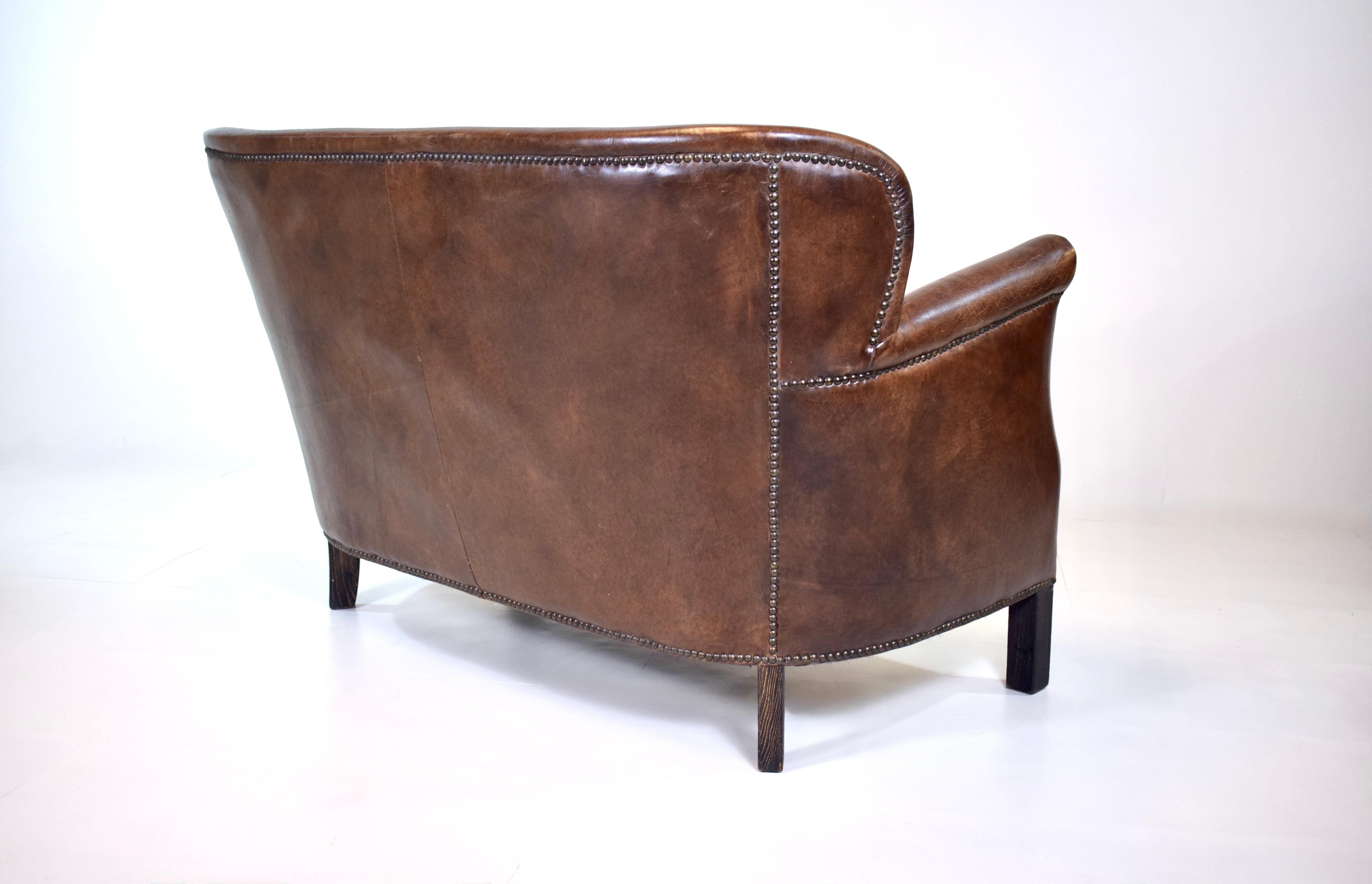 Restoration Hardware Professor's Leather Settee 1