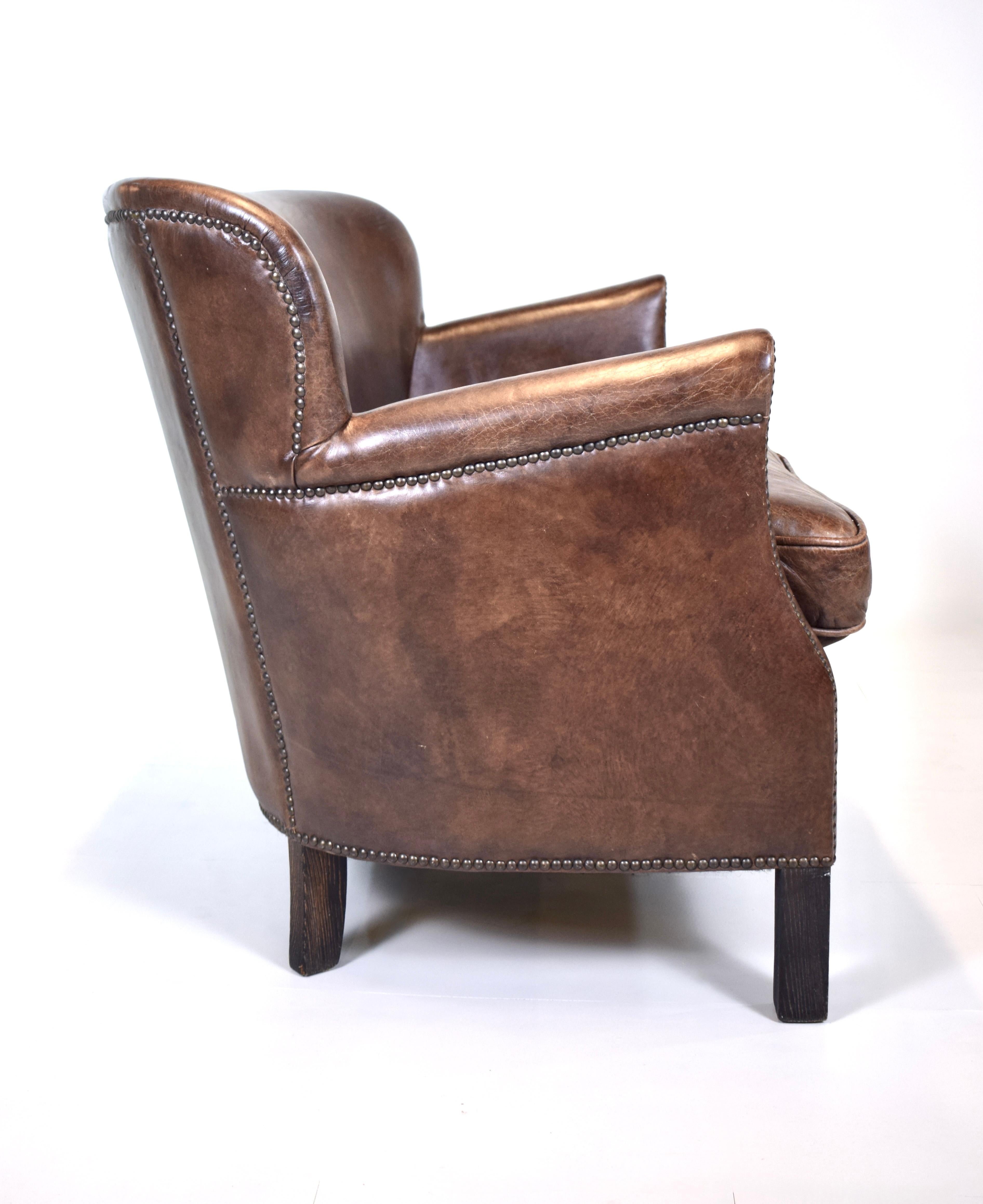 Restoration Hardware Professor's Leather Settee 2
