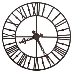 Vintage Restoration Hardware Rustic 1840s Belgian Working Tower Wall Clock Artwork