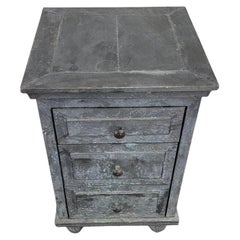 Restoration Hardware Rustic Industrial Zinc Wrapped 3 Drawer Side Chest