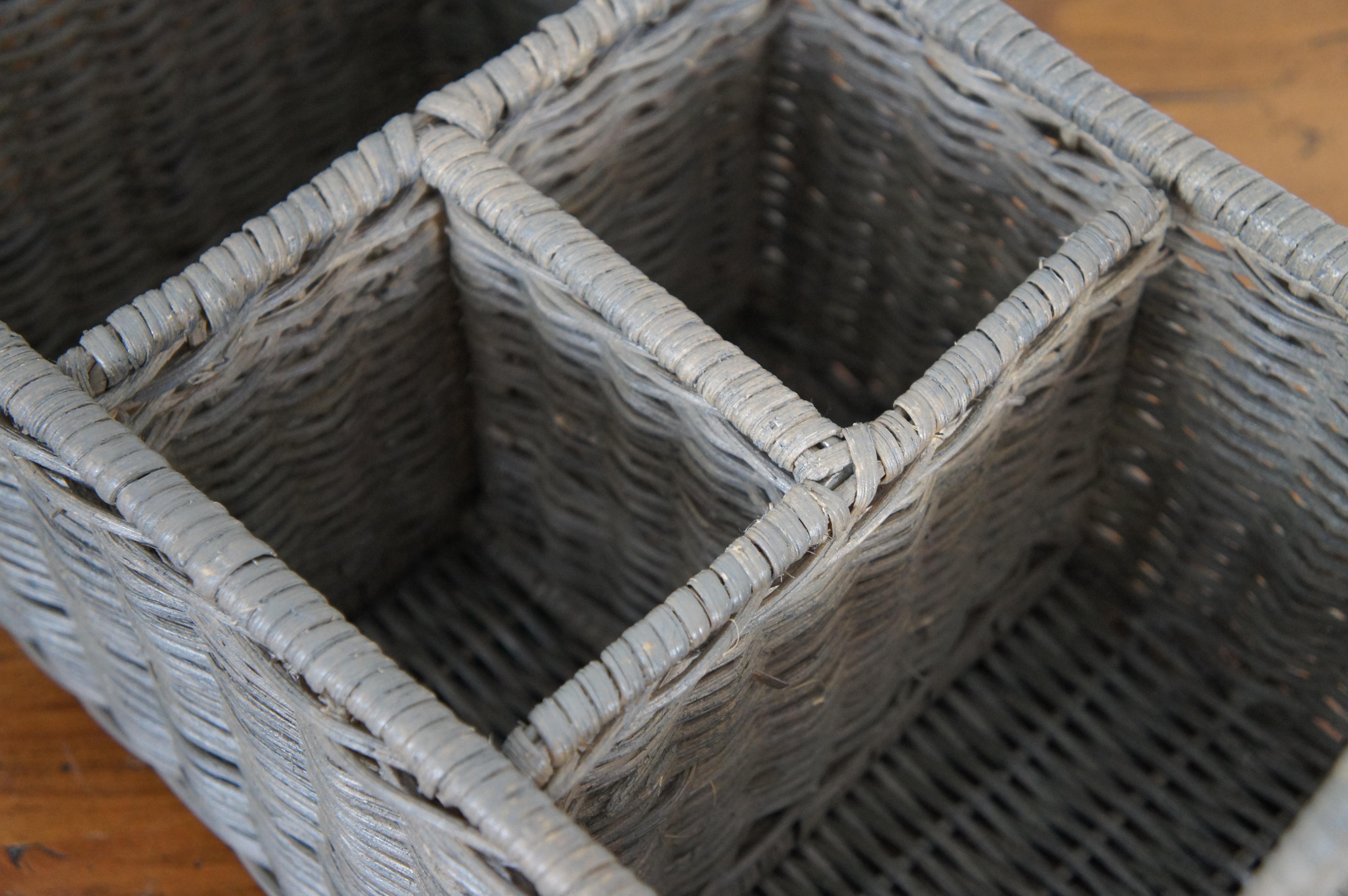Restoration Hardware Rutherford Ash Waste Basket & Changing Table Caddy  6
